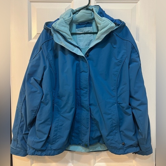 LL Bean 3-in-1 Jacket Teal Women’s Sz XL Fleece Ski Coat Hooded Gorpcore Outdoor - Picture 1 of 16